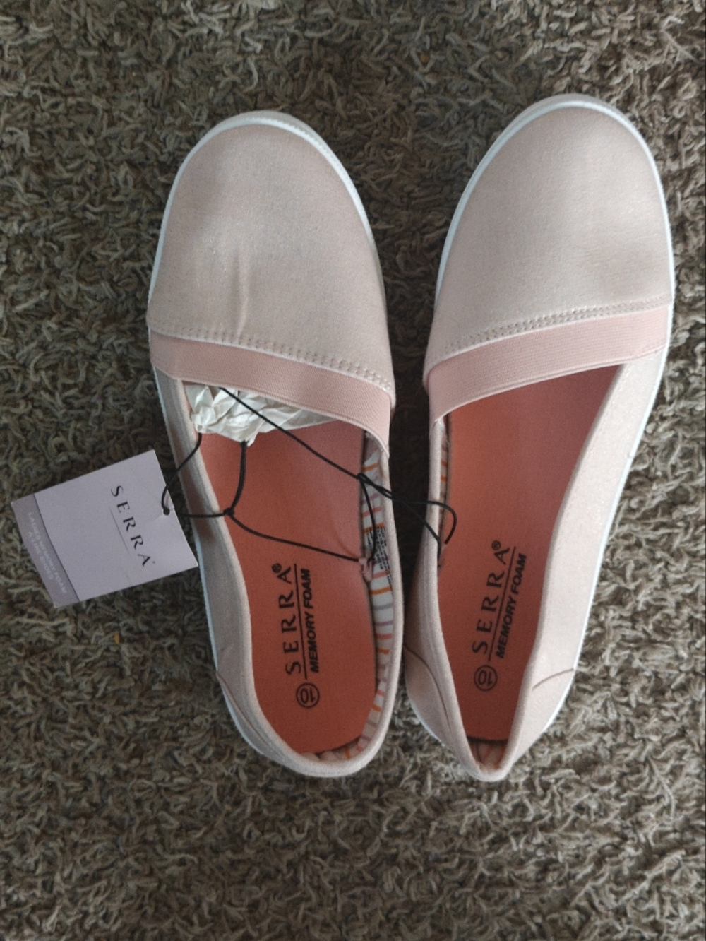 Serra Women's Light Pink Slip-On Memory Foam Flats